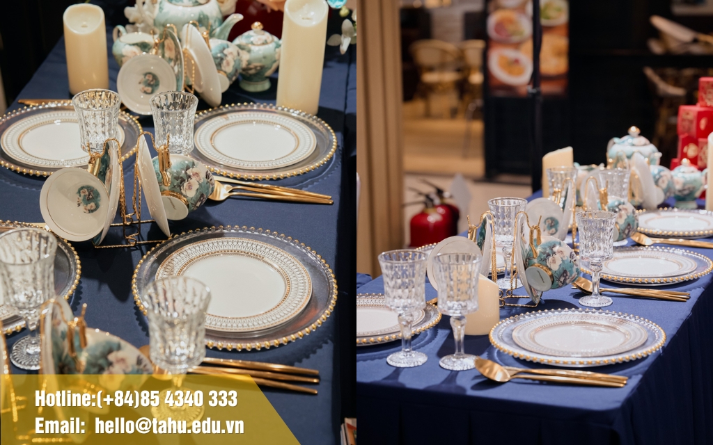 Đội ngũ Tahu Catering set up bữa tiệc theo yêu cầu